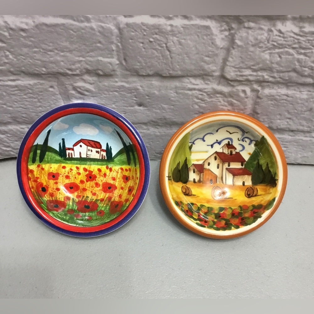 Firenze Small Country House Ceramic Dipping Bow Set Of Two - B219